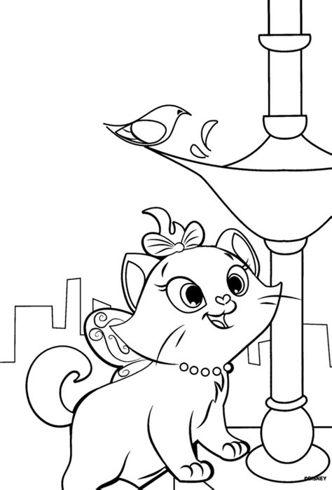 Imagens Para Colorir Da Gatinha Marie Da Disney