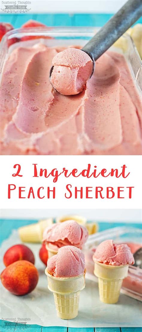 Easy 2 Ingredient No Churn Peach Sherbet Recipe