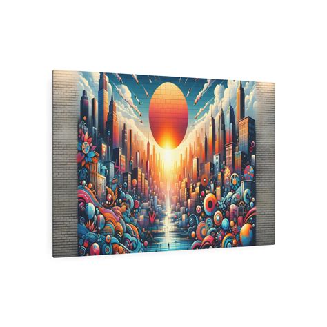 Metal Poster Art Vibrant Dynamic Street Art Image Modern