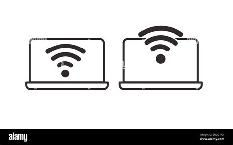 Laptop And Wifi Icon Vector Isolated Editable Illustration Of A Laptop