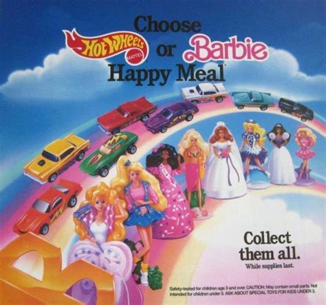 McDonalds Happy Meal Toys 1991 Barbie Hot Wheels Corgi Racers