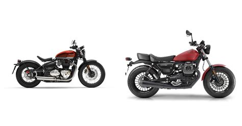 Motorrad Vergleich Triumph Bonneville Bobber 2019 Vs Moto Guzzi V9