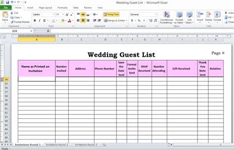 Wedding Rsvp Tracker Spreadsheet | Template Business Format