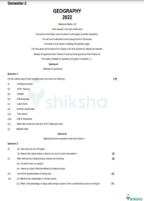 Geography Icse Board Paper 2023 Image To U