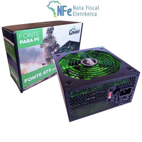 Fonte de alimentação ATX 500w Real Super Silenciosa Bivolt Gamer para