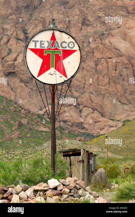 A Texaco sign at an old restored gold mine near Lake Mohave Nelson ...