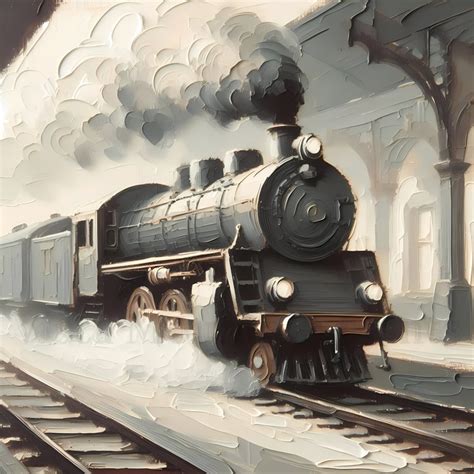 10 Old Steam Train Paintings High Quality Jpgs Train Digital Download ...