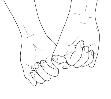 Affectionateness Vector Hd Images, Holding Hands Outline Affection ...