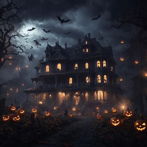 Premium AI Image | Halloween Background with Creepy Pumpkins Halloween ...