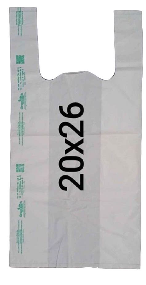 W Cut Printed 10mm Biodegradable Compostable Carry Bags Holding