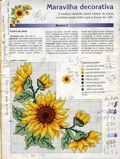 Ponto Cruz Da Drayzinha Graficos Girassois Cross Stitch Sunflower