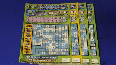 The Early Word 85 3 MULTIPLIER CROSSWORD FL Lottery Scratch Tickets