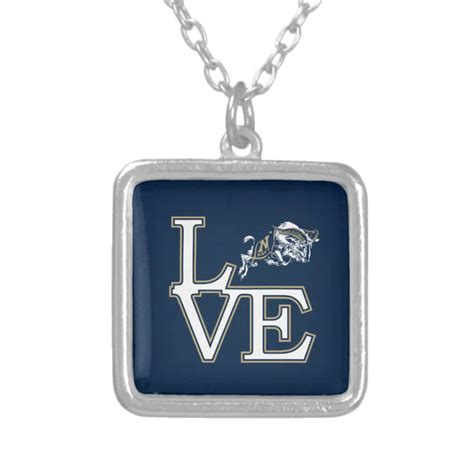 United States Naval Academy Love Silver Plated Necklace Zazzle