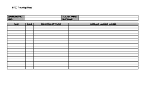 Btec Assessment Tracking Sheet Isaivinmckee