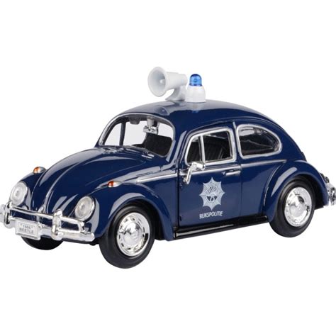 Modelauto Volkswagen Kever Politie Wagen Blauw 17 Cm Schaal 1 24