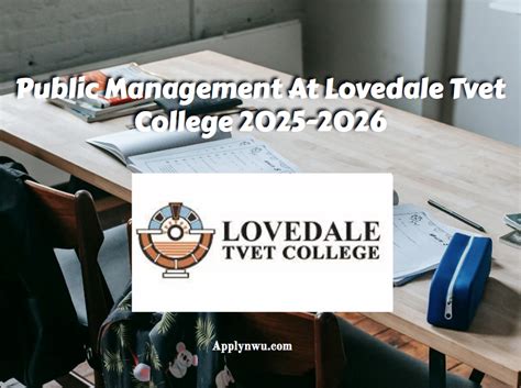 Public Management At Lovedale Tvet College 2025 2026 TVET Colleges