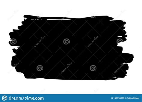 Brush Stroke Hand Painted With Black Ink Stock Vector Illustration Of