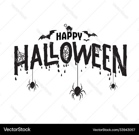 Happy Halloween Typography Spooky Text Royalty Free Vector