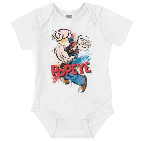 Popeye The Sailor Retro Cartoon Comic Romper Boys Or Girls Infant Baby