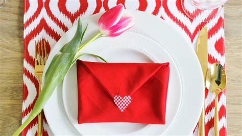 Envelope Napkin Fold Tutorial YouTube Napkin Folding Valentines