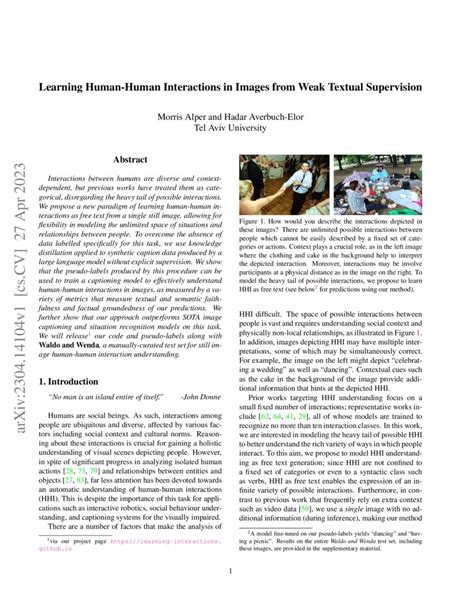 Learning Human Human Interactions In Images From Weak Textual