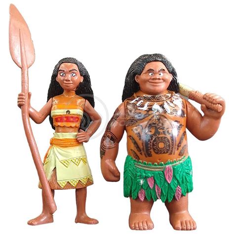 Kit 5Pcs Action Figure Bonecos Colecion Maui Princesa Moana Submarino