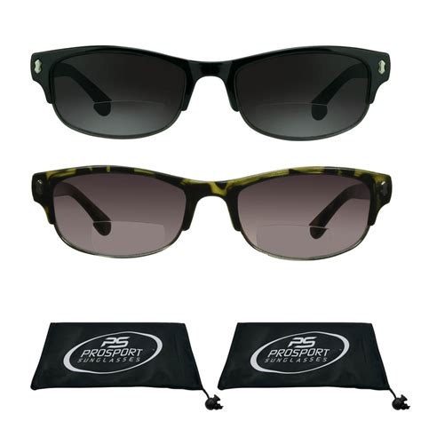 Prosport Sunglasses Prosport 2 Pairs Bifocal Reading Sunglasses For Men And Women Half Rim