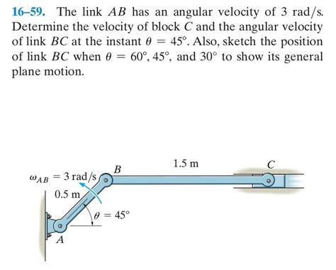 Solved The Link Ab Has An Angular Velocity Of Chegg