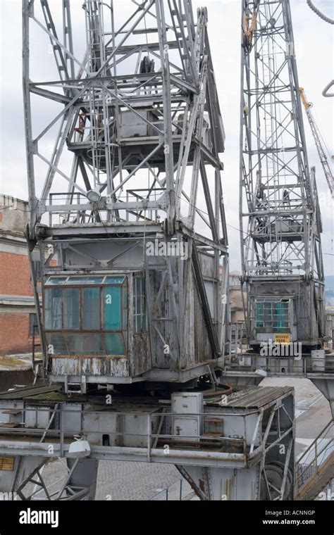 Almost Derelict Hoist Control House Complex In Rijeka Harbor Croatia