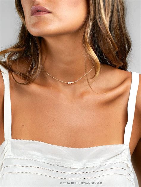 Gold PEARL Choker Necklace Dainty Gold Choker Necklace - Etsy