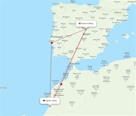 All Flight Routes From Agadir To Madrid Aga To Mad Flight Routes