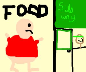 Fat Bastard goes on the subway diet - Drawception