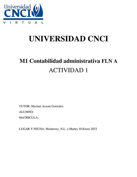 Act Contabilidad Adm Act Universidad Cnci M Contabilidad