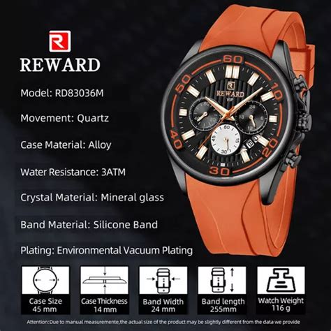 Reloj De Cuarzo Luminoso Para Hombre Con Bisel Cron Grafo Reward Color