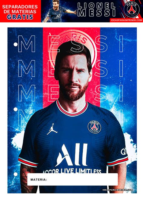 Gratis Separadores De Materias De Messi Psg Para Imprimir Ideas