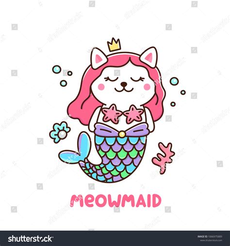 Cute mermaid cat Images, Stock Photos & Vectors | Shutterstock