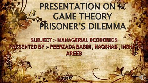 Game Theory : Prisoners Dilemma | PPT