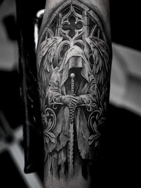 Guardian Angel Tattoo Angel Warrior Tattoo, Angel Of Death Tattoo, Angel Sleeve Tattoo, Angel ...