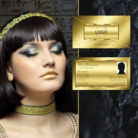 Luxurious Gold Effects With Logo And Photo Stylish Business Card Zazzle