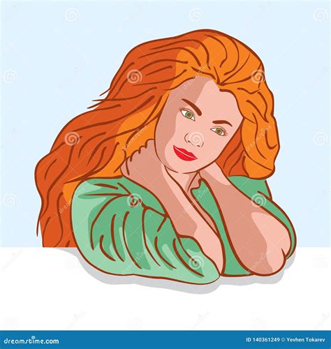 The Beautiful Girl With Red Hair Stock Illustration Illustration Of