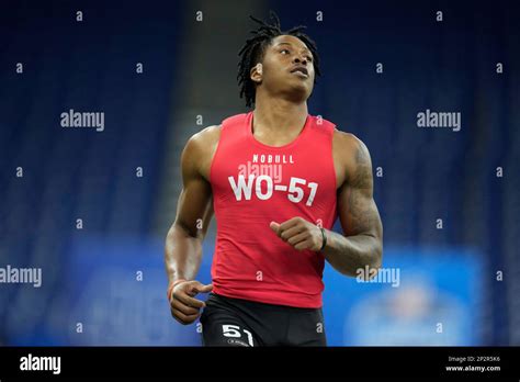 Virginia Wide Receiver Dontayvion Wicks Runs A Drill At The Nfl