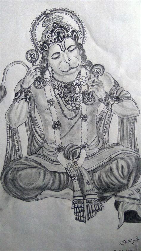 Panchmukhi Hanuman Drawing