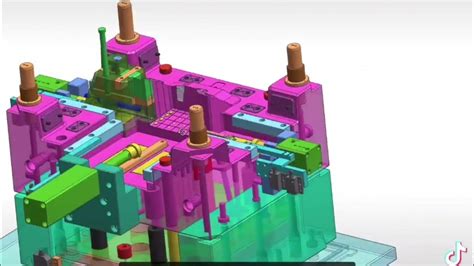 Double Slides To Release Undercut Lifters In Slides Beautiful Mold Structure Youtube