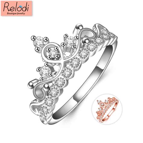 Anillos Para Las Mujeres De La Princesa Corona Aaa Zirconia C Bica