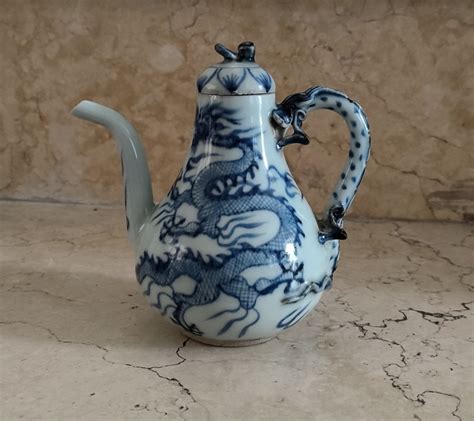 Ceret Naga China Biru Putih Antik T Cm Antik Pajangan Di Carousell