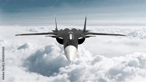 3d Render A High Speed Fighter Jet Flies Directly Into The Frame The