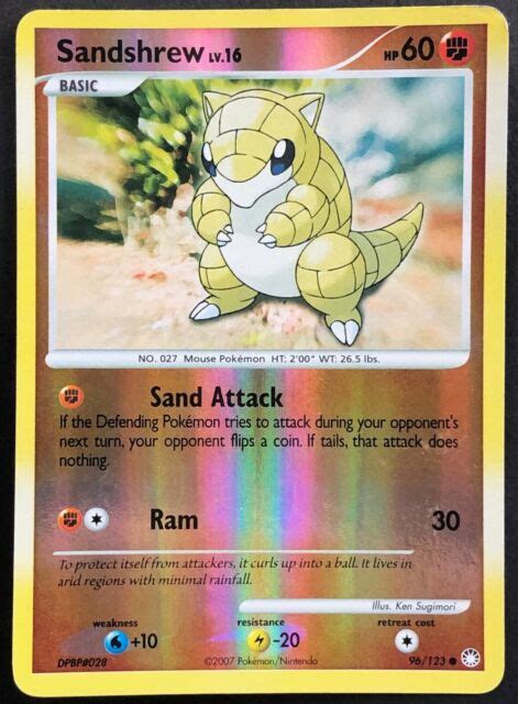 Pokemon Card Sandshrew Lv Mysterious Treasures Excellent