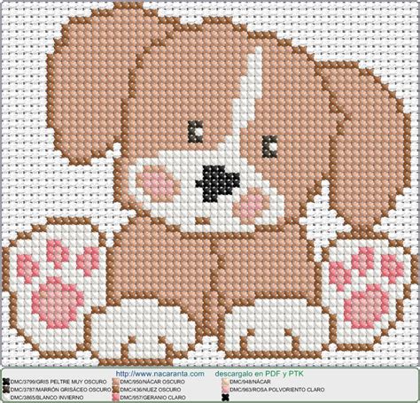 Perrito Sentado EN PUNTO DE CRUZ Cross Stitch Patterns Perro Punto