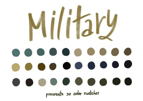 Military Procreate Color Palettes Graphic By Wanida Toffy Creative