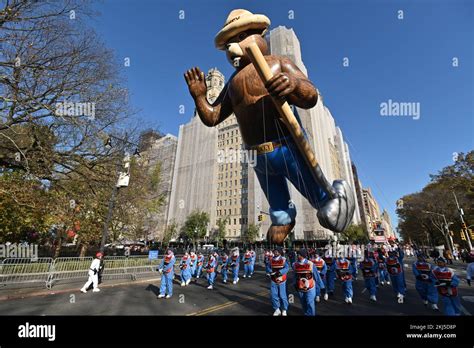 Smokey Bear Balloon At The 96th Annual Macys Thanksgiving Day Parade